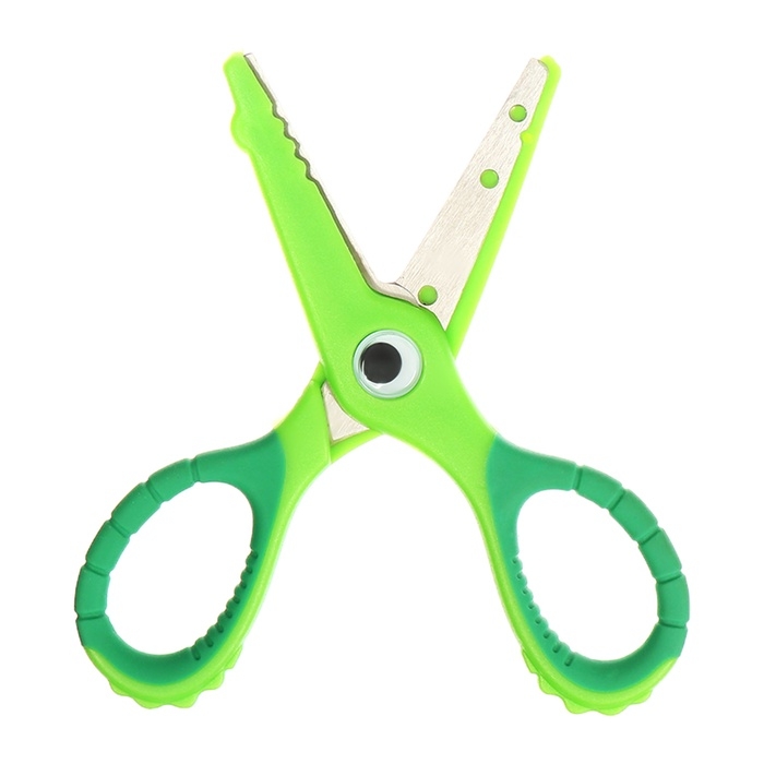 Ножницы 13,5см прорезиненные ручки, закругленные концы лезвий, Крокодил зеленый CALLIGRATA 1058294 Ножницы 13,5см прорезиненные ручки, закругленные концы лезвий, Крокодил зеленый CALLIGRATA 1058294