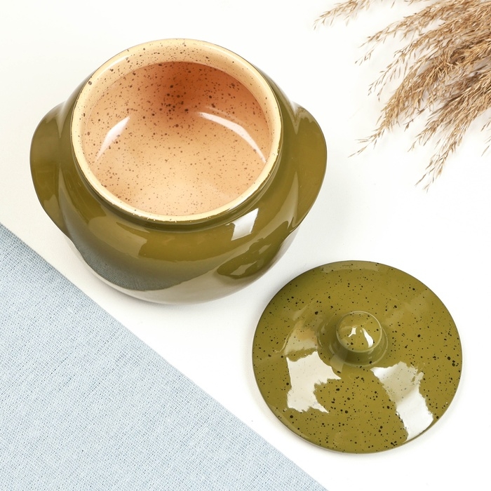 Горшок керамический для запекания  Горшок керамический для запекания "Новарусса" №5, 0,5л / 14х12см, оазис