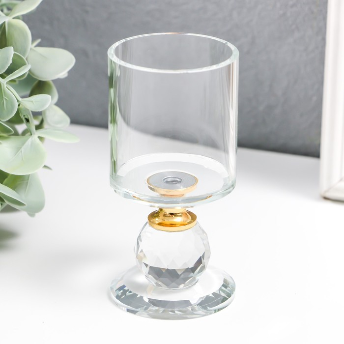 Подсвечник стекло на 1 свечу  Подсвечник стекло на 1 свечу "Прозрачность" 9,2х5х5 см