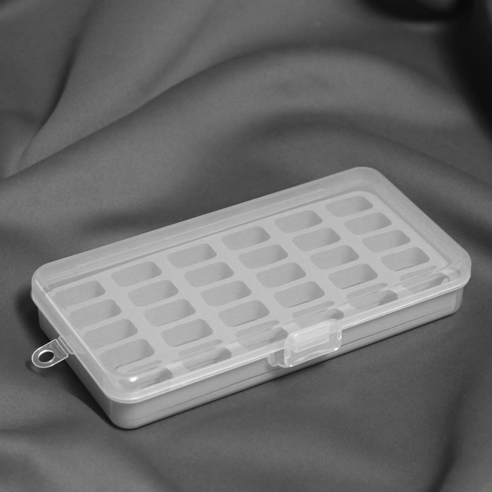 Органайзер для ниток, 18 × 9,5 × 3 см, на 30 шпулек, 2,1 × 1,2 × 1,1 см, цвет серый/прозрачный Органайзер для ниток, 18 × 9,5 × 3 см, на 30 шпулек, 2,1 × 1,2 × 1,1 см, цвет серый/прозрачный