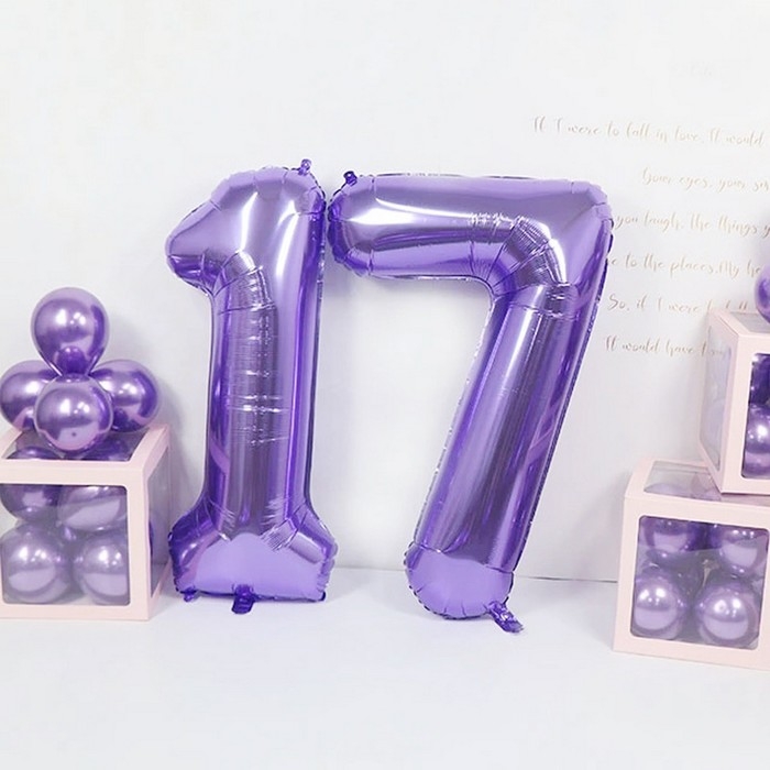 Шар фольгированный 40 Шар фольгированный 40" «Цифра 7», цвет сиреневый, 1 шт.