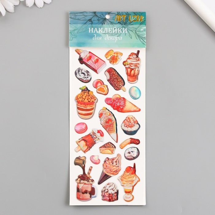 Наклейка пластик Наклейка пластик "Переливы. Сладости" 9,5х24,5 см