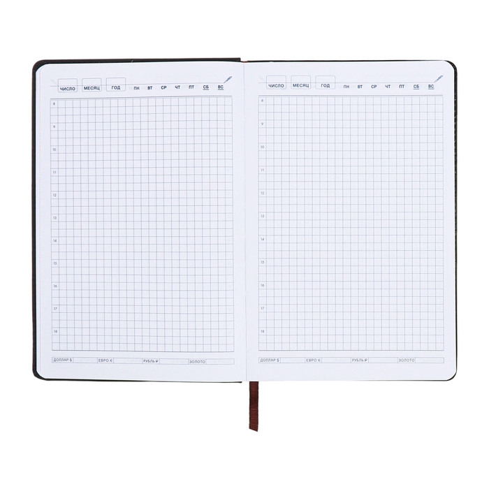 Ежедневник недатированный, А5, 140л, клетка, обл.кожзам, Синий Ежедневник недатированный, А5, 140л, клетка, обл.кожзам, Синий