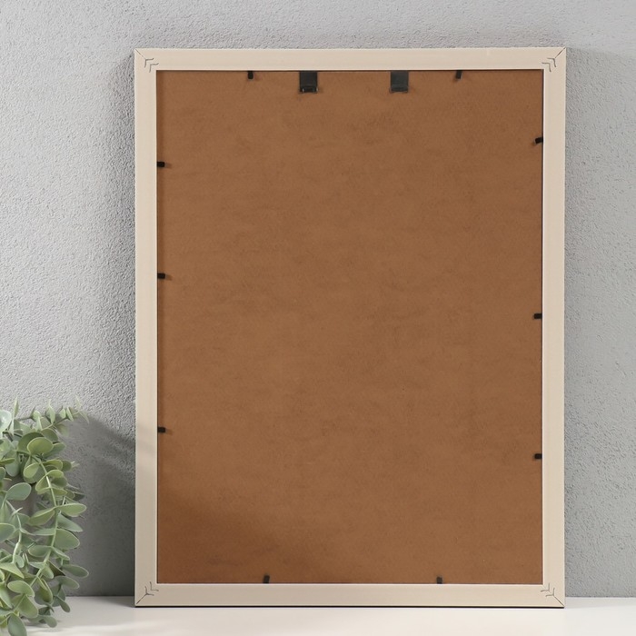 Фоторамка пластик 30х40 см Фоторамка пластик 30х40 см "Галочки на зелёном" с золотой обводкой 1,4х32,7х42,5 см