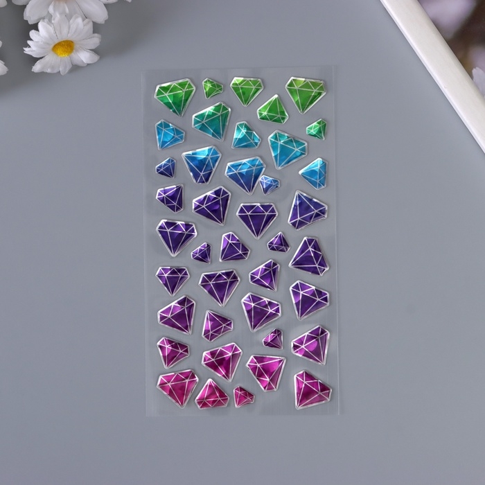Наклейки для творчества пластик Наклейки для творчества пластик "Градиент. Алмазы" 22х9,5 см