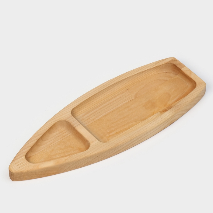 Менажница «Лодочка», 2 секции, d=30×1 см, берёза Менажница «Лодочка», 2 секции, d=30×1 см, берёза