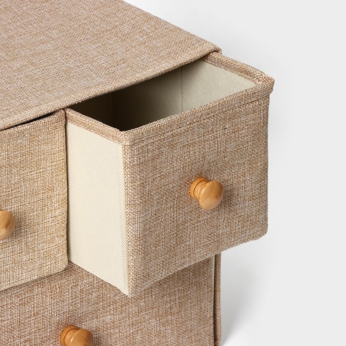 Короб LaDо́m «Франческа», 3 выдвижных ящика, 30×20×28 см, цвет бежевый Короб LaDо́m «Франческа», 3 выдвижных ящика, 30×20×28 см, цвет бежевый