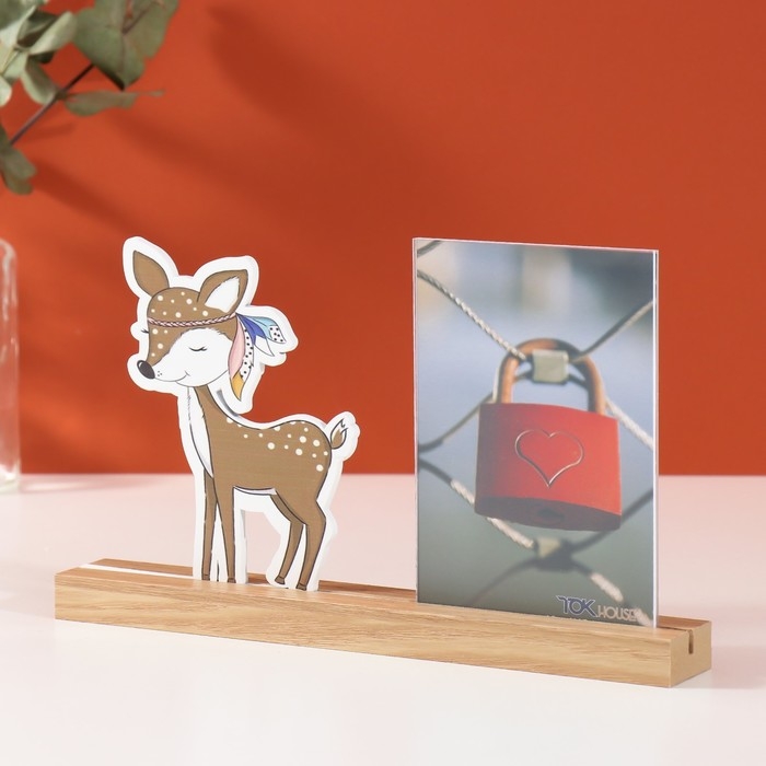 Фоторамка дерево, акрил 10х15 см  Фоторамка дерево, акрил 10х15 см "Оленёнок" 4х27,3х14 см
