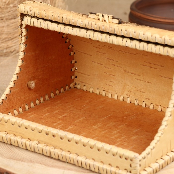 Хлебница Хлебница "Лесные птицы", 24,5 х 20 х 14,5 см, береста