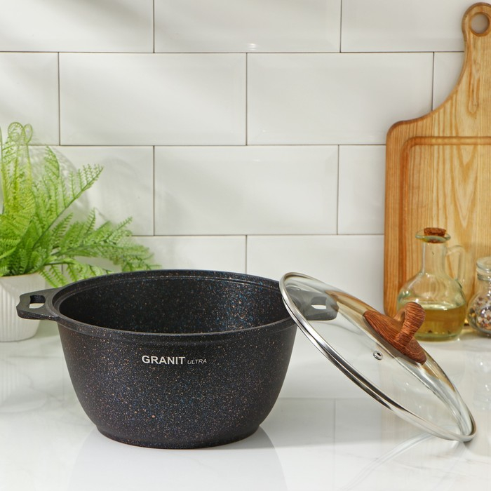 Кастрюля Granit ultra, 3 л, d=22 см, h=12.5 см, антипригарное покрытие Кастрюля Granit ultra, 3 л, d=22 см, h=12.5 см, антипригарное покрытие
