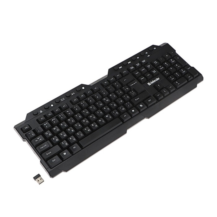 Клавиатура Defender Element HB-195 RU, беспроводная, мембранная, 114 клав, USB,   черная Клавиатура Defender Element HB-195 RU, беспроводная, мембранная, 114 клав, USB,   черная