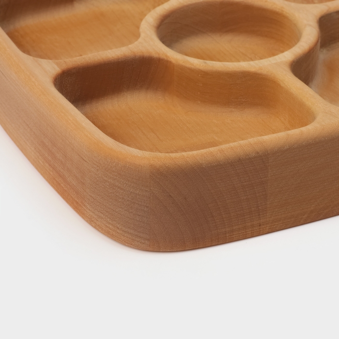 Менажница деревянная глубокая Adelica, 5 секций, береза, 18×18×4 см Менажница деревянная глубокая Adelica, 5 секций, береза, 18×18×4 см