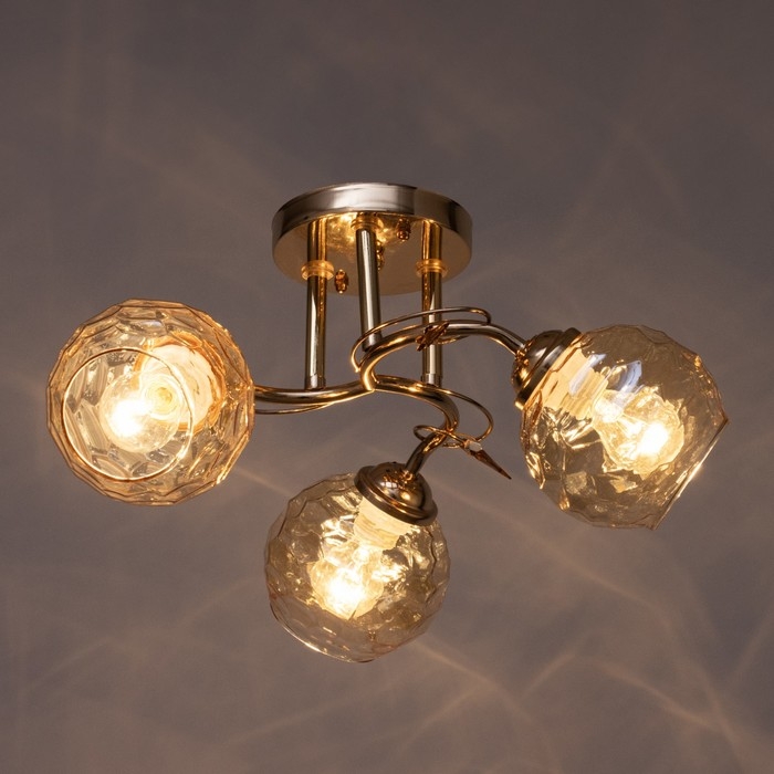 Люстра Люстра "Стела" 3х40Вт Е14 Золото 44х44х21см