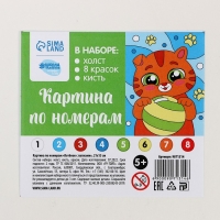 Картина по номерам для детей «Котёнок с лапками», 21 х 15 см
