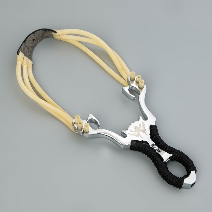 Рогатка металлическая Рогатка металлическая "Взгляд дракона" в текстильной оплётке, 17 см, чёрная