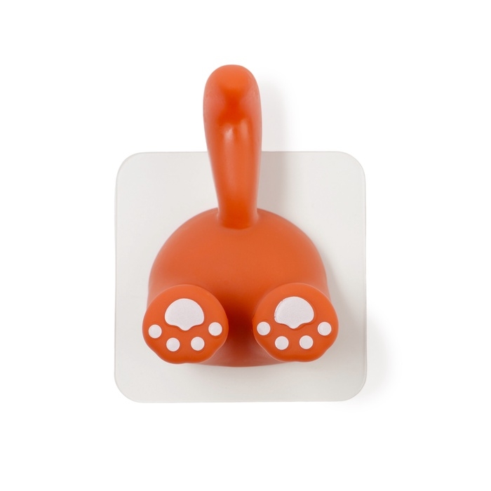 Крючок самоклеящийся CAPPIO MUMURING, однорожковый, оранжевый Крючок самоклеящийся CAPPIO MUMURING, однорожковый, оранжевый