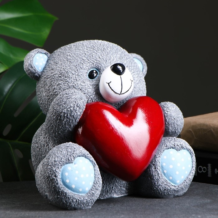 Копилка Копилка "Мишка с сердцем" серый 20х18х20см