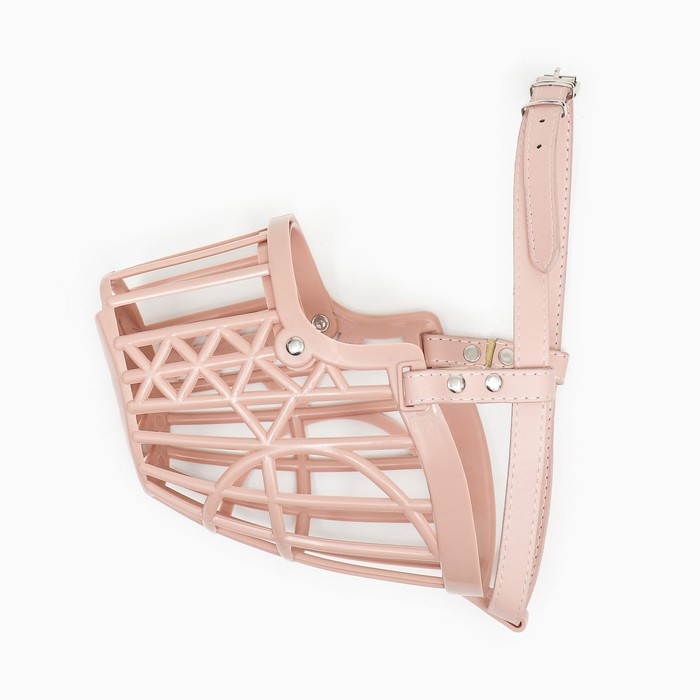 Намордник пластиковый №6 с ошейником из эко кожи ОМ 35 см ДН 12 см ОШ 52-67 см Намордник пластиковый №6 с ошейником из эко кожи ОМ 35 см ДН 12 см ОШ 52-67 см