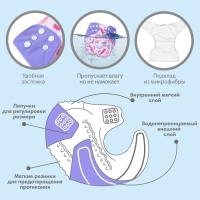 Многоразовый подгузник «Перья», 3-15 кг, разноцветный, Крошка Я