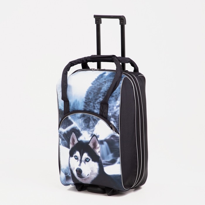 Чемодан малый 37 л (S), с расширением, сумка дорожная на молнии, цвет чёрный Чемодан малый 37 л (S), с расширением, сумка дорожная на молнии, цвет чёрный