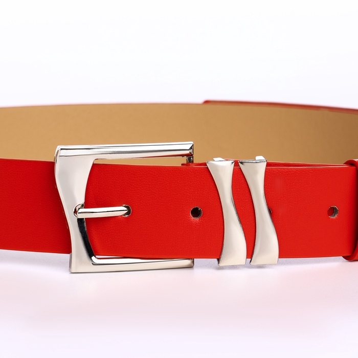 Ремень женский, ширина 3,3 см, пряжка металл, цвет красный Ремень женский, ширина 3,3 см, пряжка металл, цвет красный