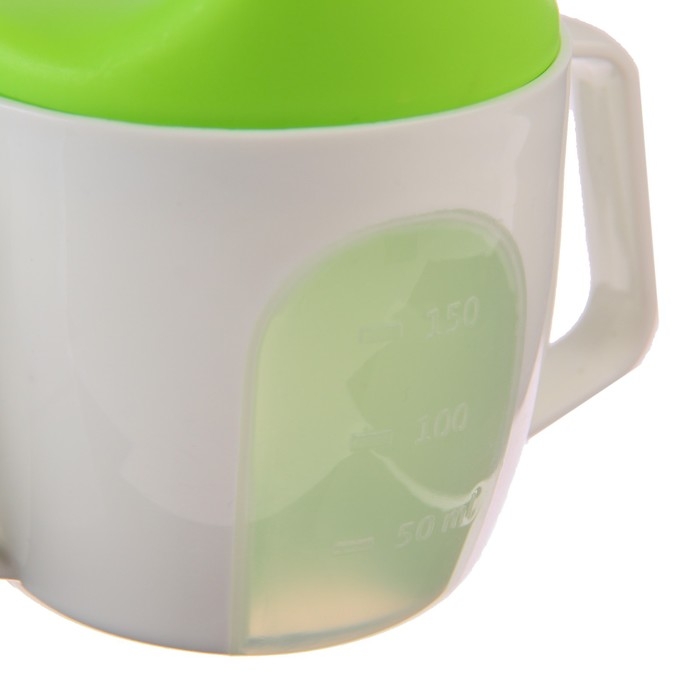 Поильник - чашечка 2 в 1 детский тренировочный, твердый носик, 150 мл., с ручками, цвет зеленый Поильник - чашечка 2 в 1 детский тренировочный, твердый носик, 150 мл., с ручками, цвет зеленый