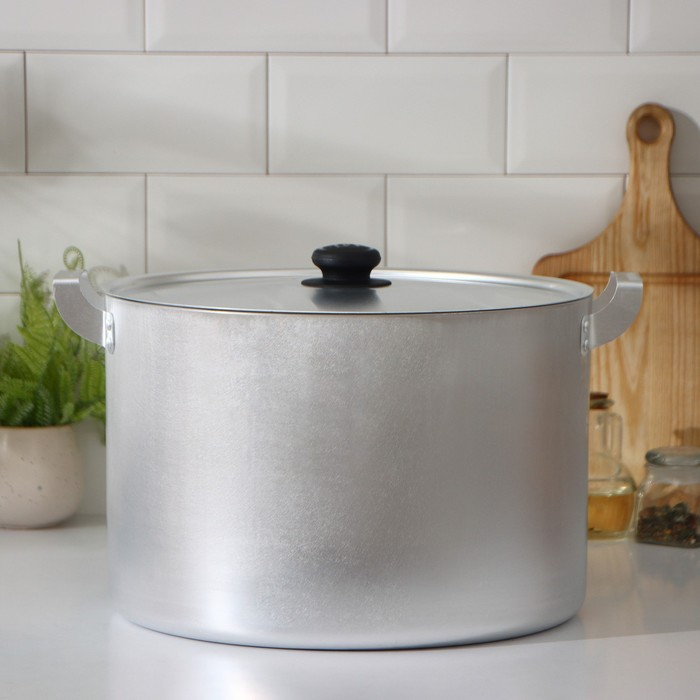 Кастрюля алюминиевая, 20 л, металлическая крышка Кастрюля алюминиевая, 20 л, металлическая крышка