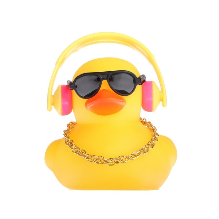 Утка с наушниками, цвет жёлтый, в очках Утка с наушниками, цвет жёлтый, в очках