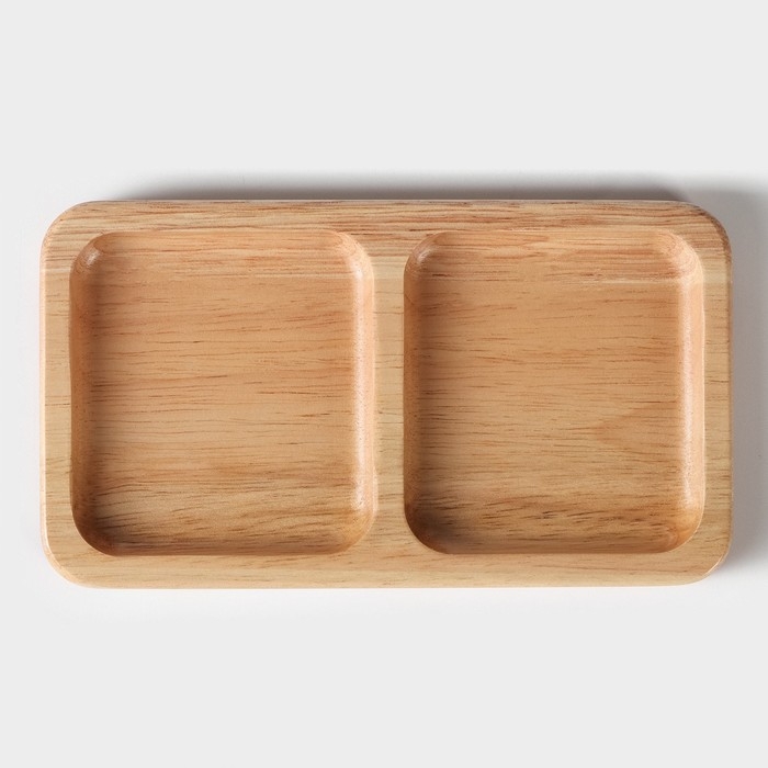 Менажница Magistro Tropical, 2 секции, 18&times;10&times;1,8 см, каучуковое дерево