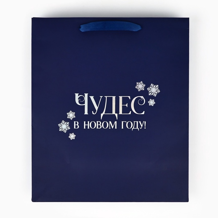 Пакет подарочный новогодний «Чудес в Новом году», голография, ML 23 х 11.5 х 27 см, Новый год Пакет подарочный новогодний «Чудес в Новом году», голография, ML 23 х 11.5 х 27 см, Новый год