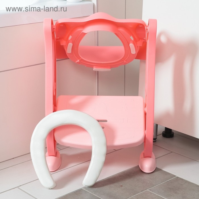 Детская накладка - сиденье на унитаз «Нотки», с мягким сиденьем, цвет розовый Детская накладка - сиденье на унитаз «Нотки», с мягким сиденьем, цвет розовый