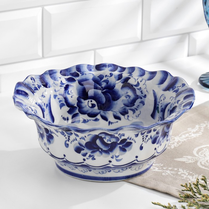 Набор салатников, 3 шт, 300 мл, 800 мл, 1300 мл , гжель