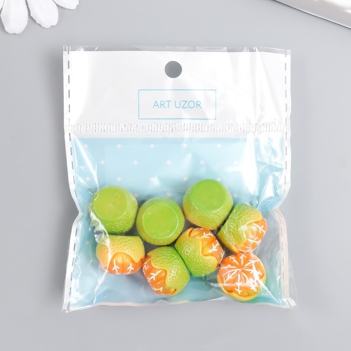 Декор для творчества акрил Декор для творчества акрил "Апельсин в кожуре" набор 8 шт 1,4х1,7х1,7 см