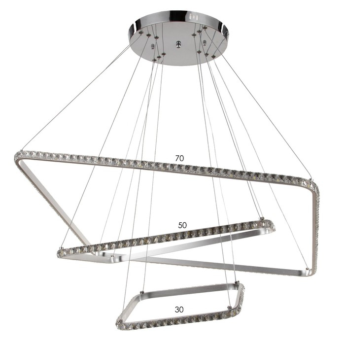 Люстра BayerLux 59913/3 LED 114Вт 4000К серебро 71х71х2-82 см Люстра BayerLux 59913/3 LED 114Вт 4000К серебро 71х71х2-82 см