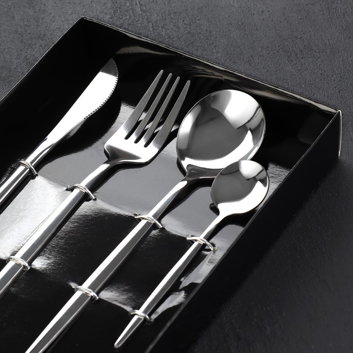 Столовые приборы из нержавеющей стали &laquo;Живи со вкусом&raquo;, 4 предмета