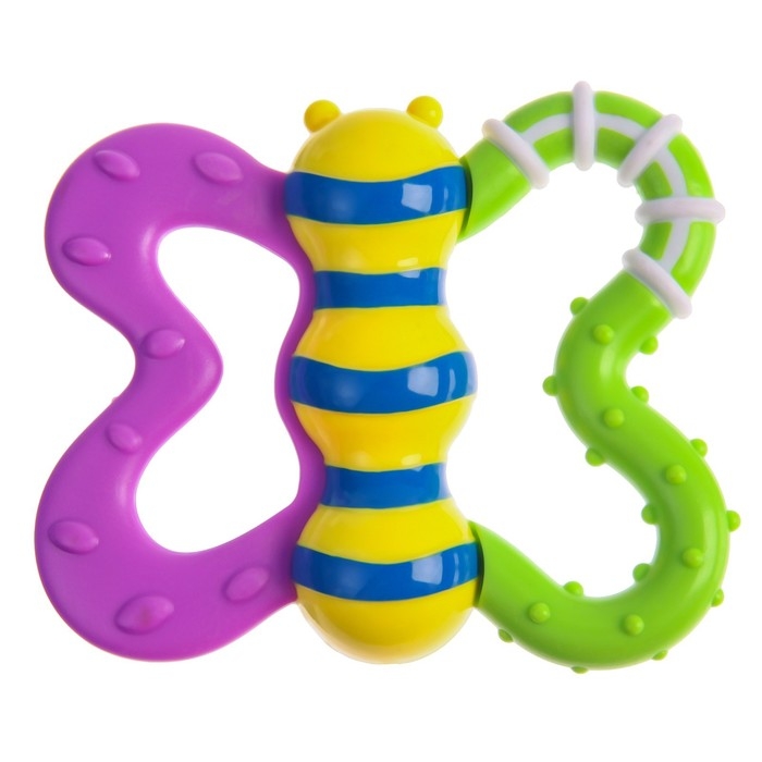 Погремушка «Бабочка» с эластичными элементами, Крошка Я Погремушка «Бабочка» с эластичными элементами, Крошка Я