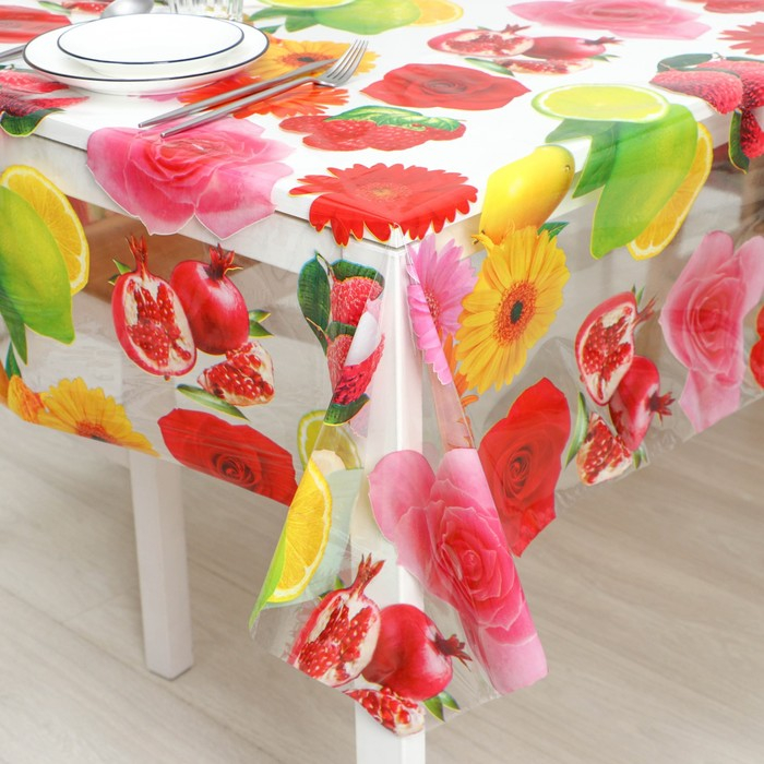 Клеёнка на стол Доляна «Фрукты», ширина 137 см, толщина 0,08 мм, рулон 30 метров Клеёнка на стол Доляна «Фрукты», ширина 137 см, толщина 0,08 мм, рулон 30 метров
