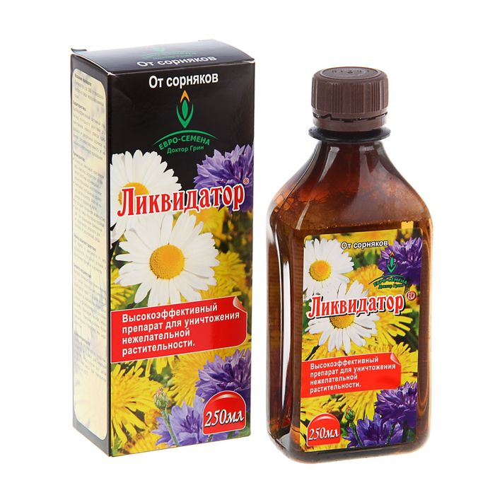 Средство сплошного уничтожения сорняков  Средство сплошного уничтожения сорняков "Евро-семена", "Ликвидатор", 250 мл