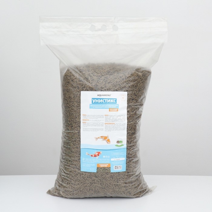 Корм для рыб  Корм для рыб "Унистикс" плавающие гранулы, спирулина и гречневая мука, 6,5 кг