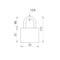 Замок навесной LOCKLAND, 65 мм, влагозащищенный,  короткая дужка, 2 ключа, цвет черный