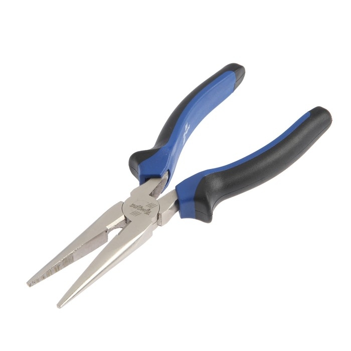 Длинногубцы ТУНДРА, CrV, никелированные, двухкомпонентные рукоятки, 200 мм Длинногубцы ТУНДРА, CrV, никелированные, двухкомпонентные рукоятки, 200 мм