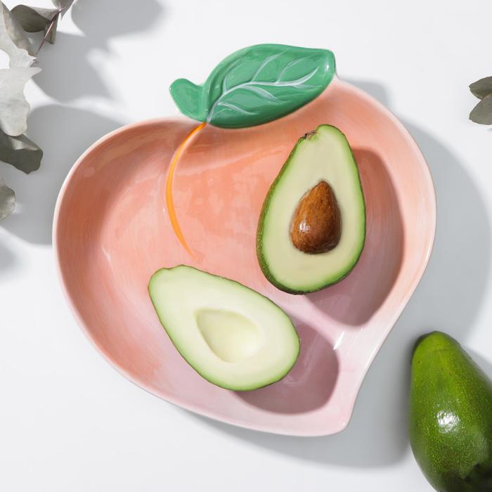 Блюдо керамическое «Персик», 23,5×22,5 см