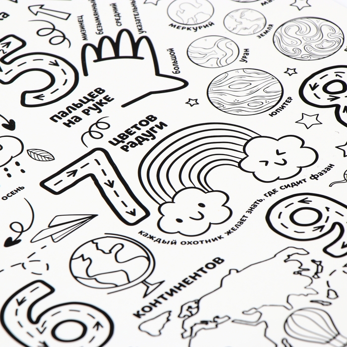 Магнит-раскраска многоразовая «Цифры», 21 × 29,7 см Магнит-раскраска многоразовая «Цифры», 21 × 29,7 см