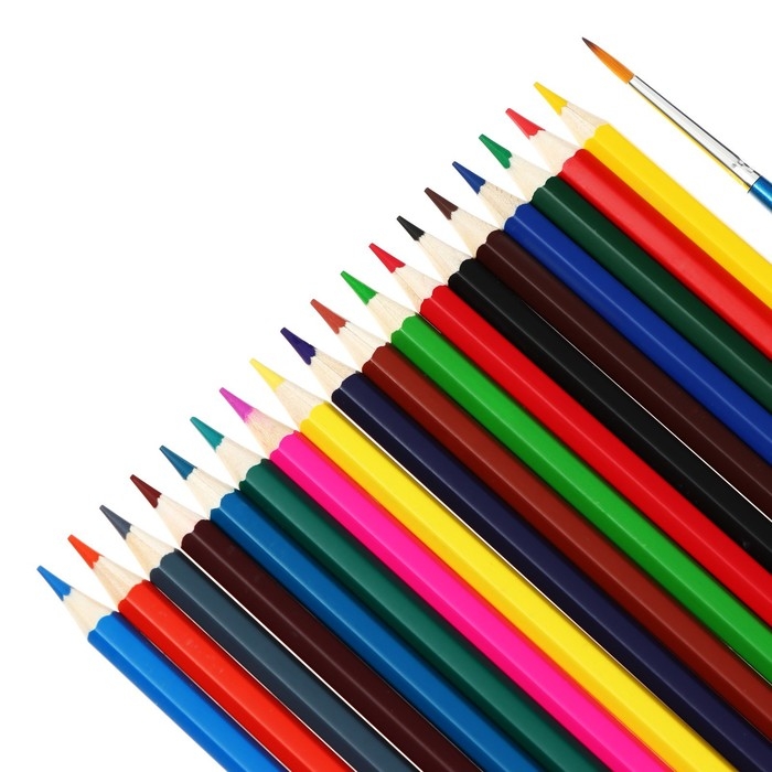 Карандаши акварельные 18цв Гамма  Карандаши акварельные 18цв Гамма "Классические", шестигран, с кистью, карт/уп, европодв