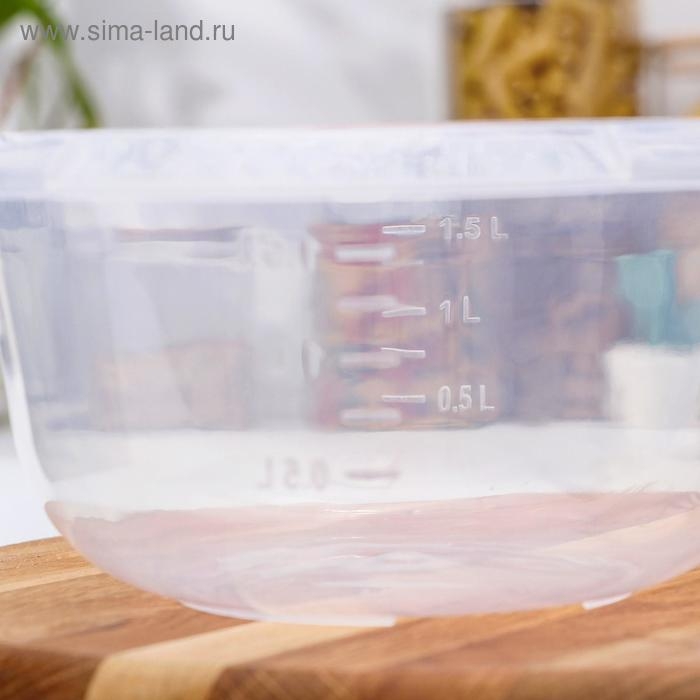 Миска с мерным делением, 2 л, прозрачная Миска с мерным делением, 2 л, прозрачная