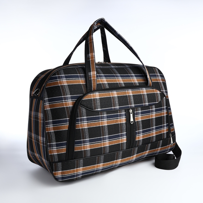 Сумка дорожная на молнии, наружный карман, длинный ремень, цвет коричневый Сумка дорожная на молнии, наружный карман, длинный ремень, цвет коричневый