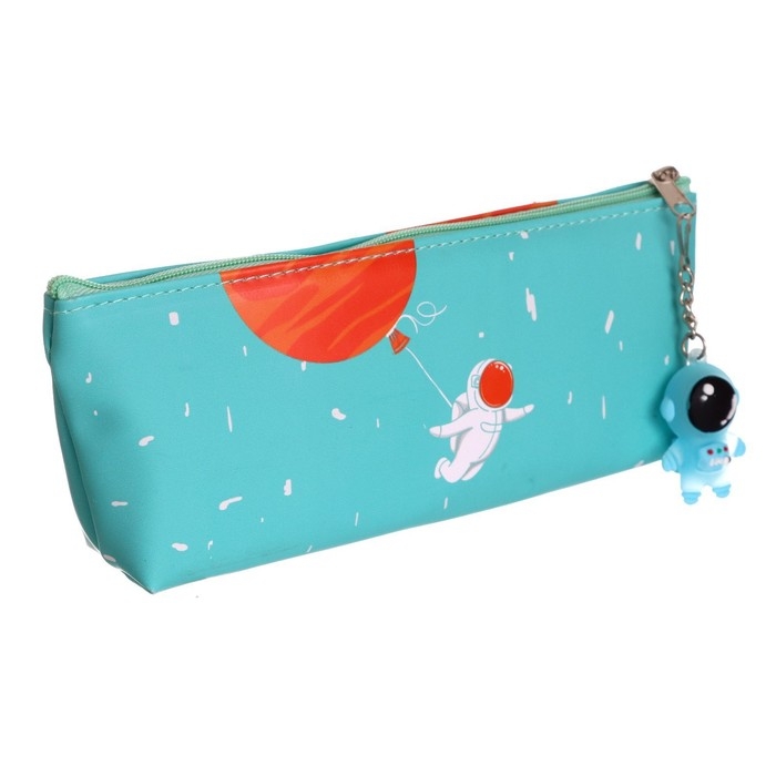 Пенал школьный на молнии, с подвеской, Пенал школьный на молнии, с подвеской, "Космонавт", МИКС