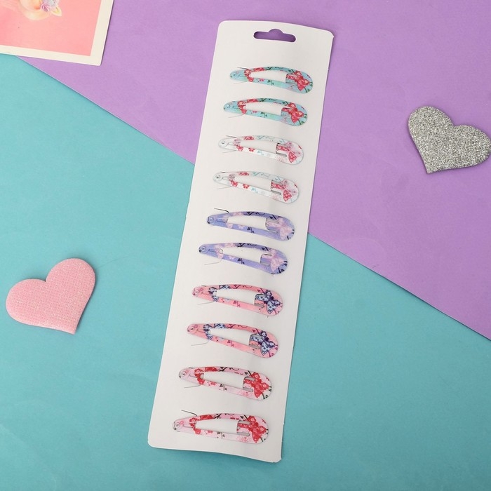 Невидимки для волос  Невидимки для волос "Милана" (набор 10 шт) бабочки, 4,5 см