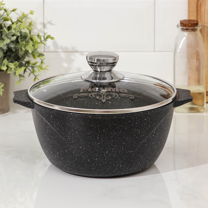 Кастрюля «Гранит Black» Induction Pro, 3 л, d=22 см, h=10.5 см, индукция, цвет чёрный Кастрюля «Гранит Black» Induction Pro, 3 л, d=22 см, h=10.5 см, индукция, цвет чёрный