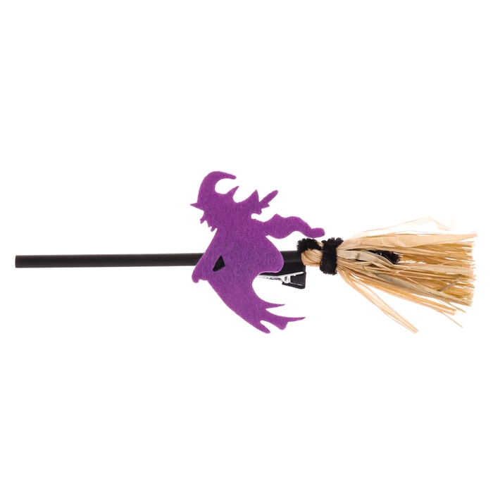 Зажим для волос  Зажим для волос "Ведьма на метле", цвета МИКС